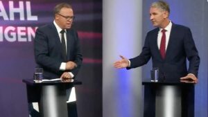 "Sie sind `ne lahme Ente" – Thüringen-TV-Duell eskaliert sofort