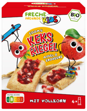 Neue Snacks von Freche Freunde für Kita- und Schulkinder: Knabber-Kärtchen und Keks Riegel