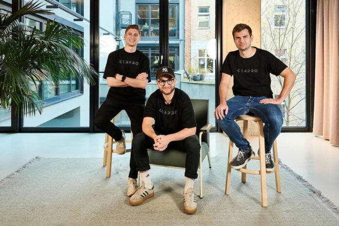 CERPRO revolutioniert KI Qualitätssicherung in der Industrie Gründerteambild (v. l. n. r.): Henrik Pitz, Frederik Frei, Sascha Müller (c) Peter Mate