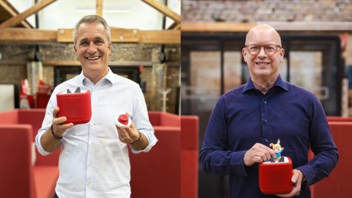 tonies Umsatzwachstum 2026 legt deutlich zu Tobias Wann, tonies CEO; Hansjörg Müller, tonies CFO