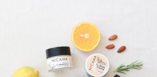 Naturkosmetik für Herbstpflege von Haut und Haar Mood Sheacremes Alle Flatlay